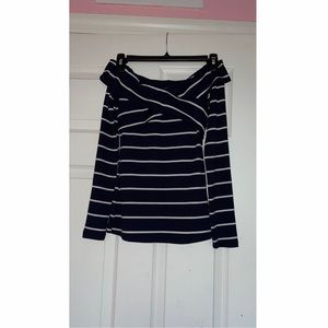 NWT Navy Blue and White Striped Shirt